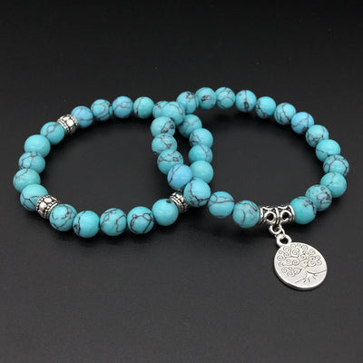 Turquoise Bracelets with Tree of Life Charm - Spiritual Bliss Shop