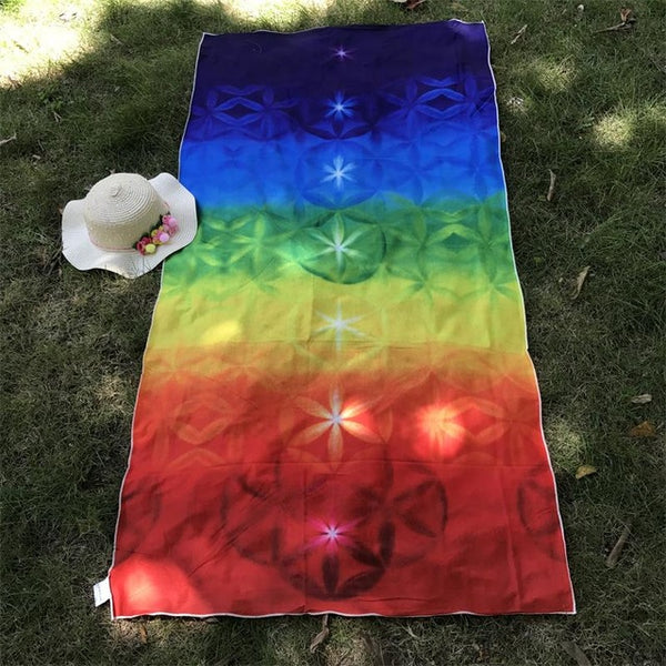 7 Chakras Rainbow Tapestry Yoga Mat (100% Cotton) - Spiritual