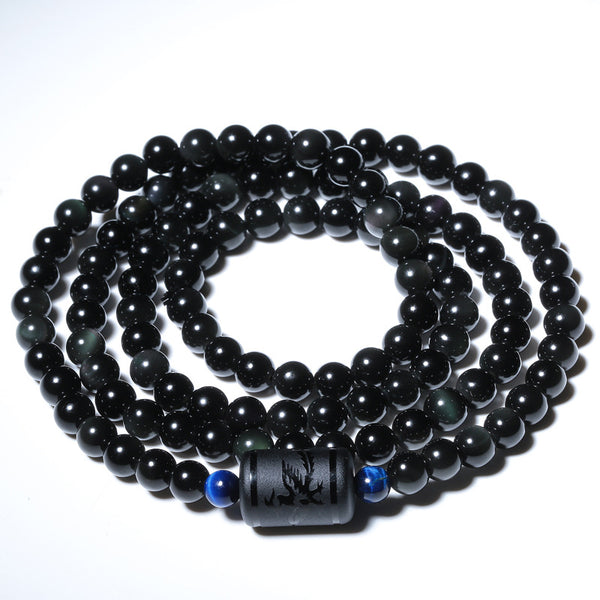Dragon and phoenix obsidian bracelet discount