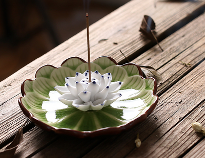 Ceramic Lotus Incense Burner - Spiritual Bliss Shop