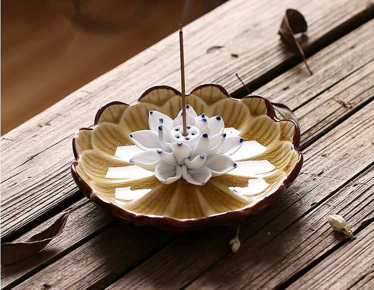 Ceramic Lotus Incense Burner - Spiritual Bliss Shop