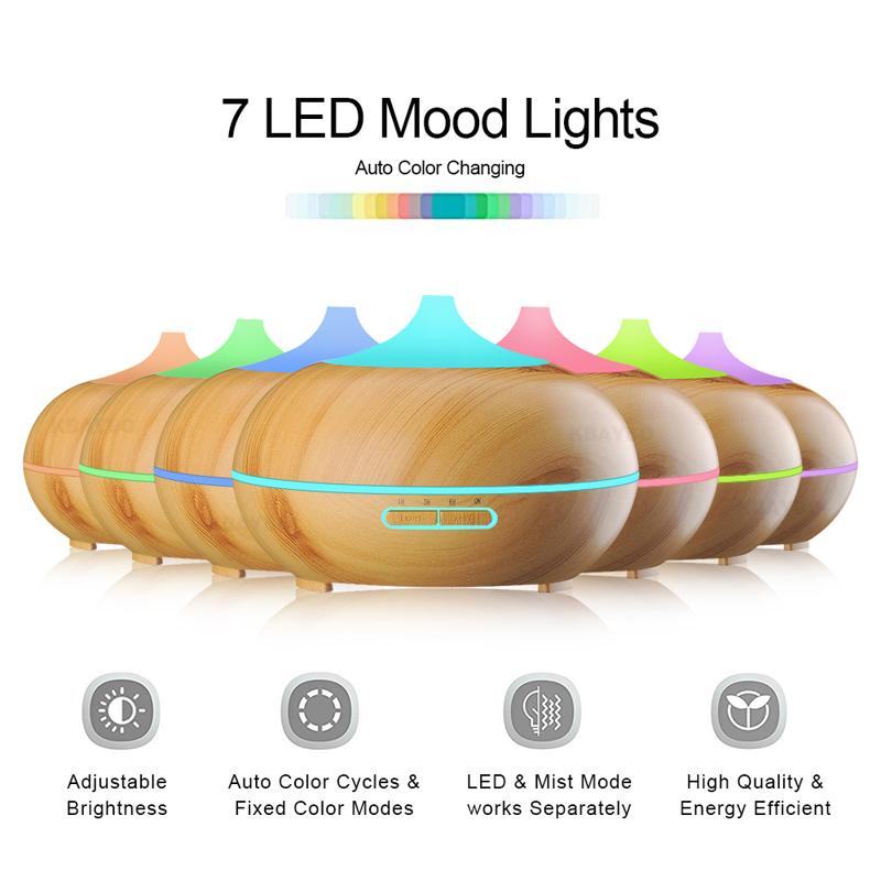 Wood Grain Essential Oil Diffuser And Humidifier - Spiritual Bliss Shop