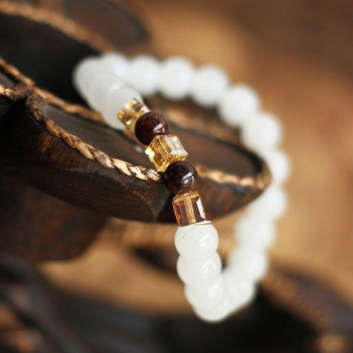 Natural White Chalcedony Positivity Bracelet - Spiritual Bliss Shop