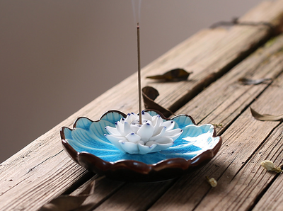 Ceramic Lotus Incense Burner - Spiritual Bliss Shop