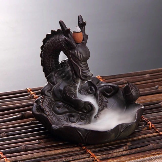 Lotus Dragon Incense Burner - Spiritual Bliss Shop