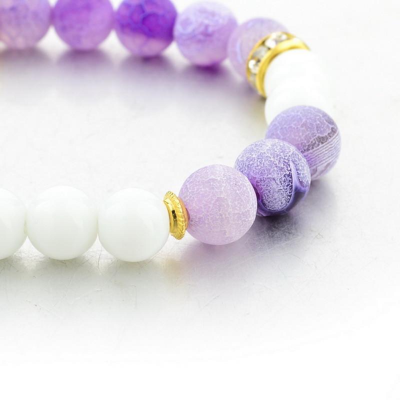 White & Purple Agate Bracelet - Spiritual Bliss Shop