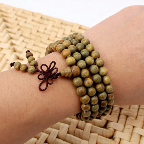Green Sandalwood Bracelet (Mala) - Spiritual Bliss Shop