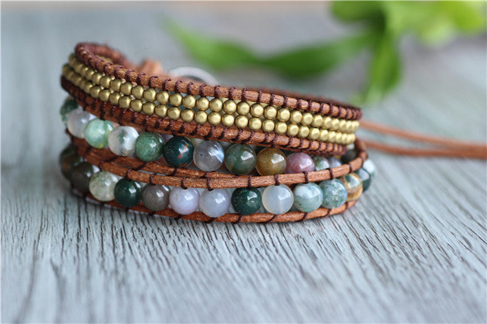 Indian Agate Light Energy Wrap Bracelet - Spiritual Bliss Shop