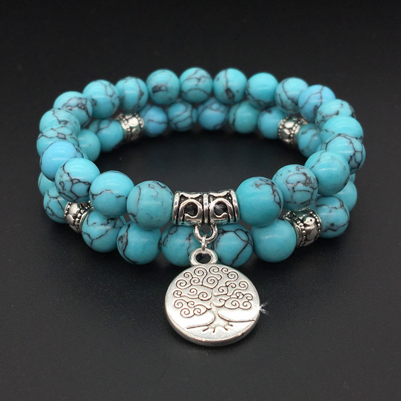 Turquoise Bracelets with Tree of Life Charm - Spiritual Bliss Shop