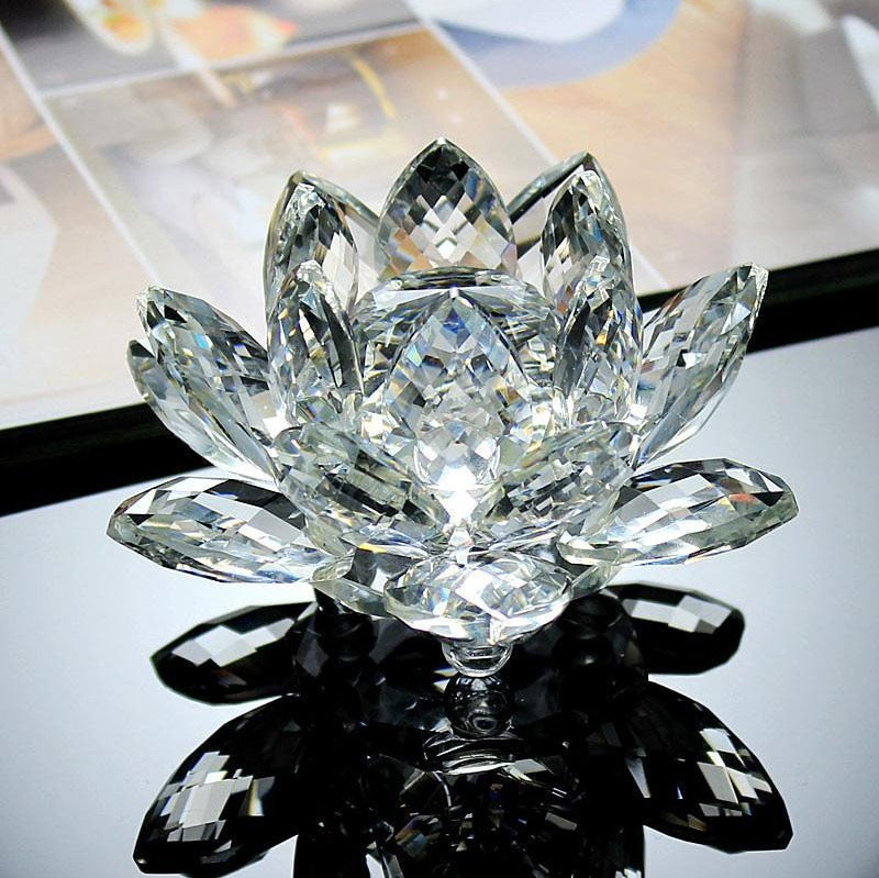 Feng Shui Crystal Lotus Flower (8 Colors Available) - Spiritual Bliss Shop