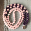 Natural Rose Quartz & Amethyst Mala Bracelet - Spiritual Bliss Shop