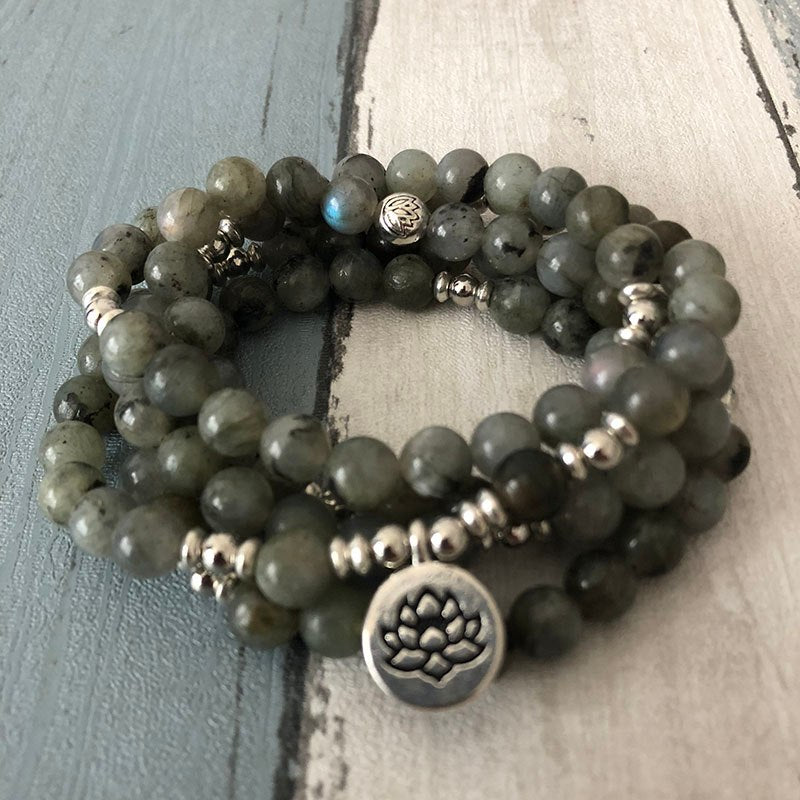 Natural Labradorite Mala Bracelet - Spiritual Bliss Shop