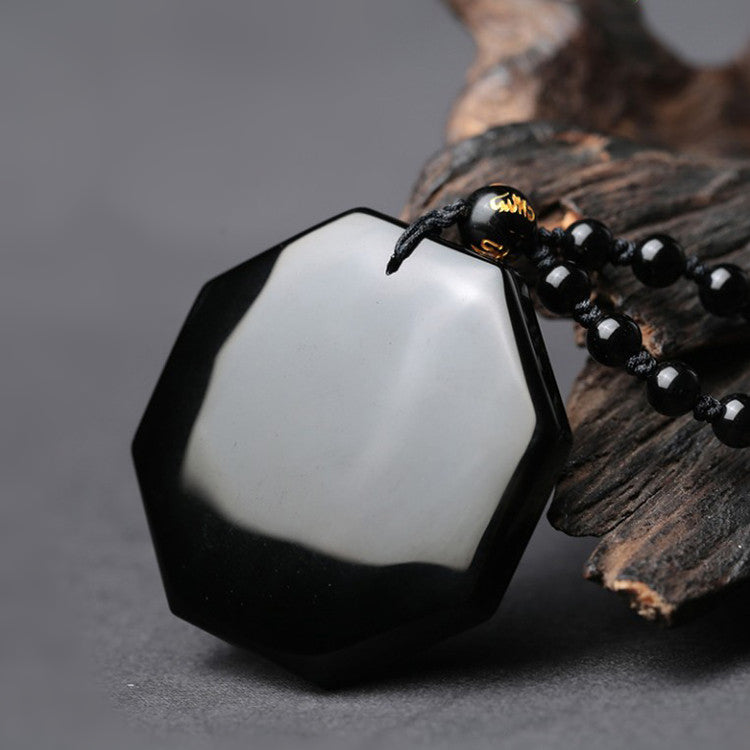 Yin & Yang Black Obsidian Necklace - Spiritual Bliss Shop