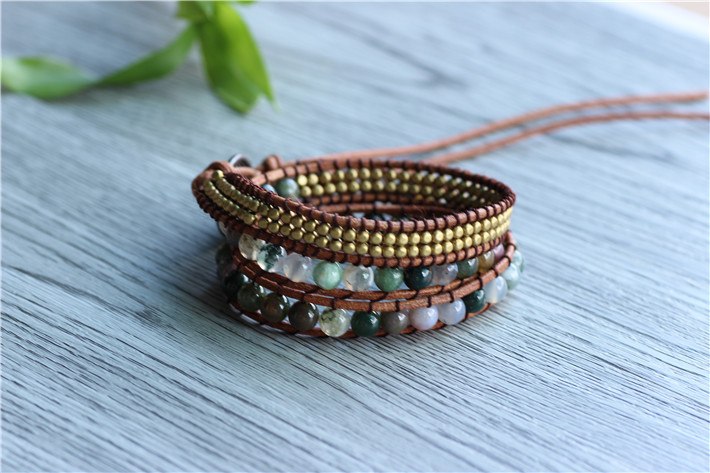 Indian Agate Light Energy Wrap Bracelet - Spiritual Bliss Shop