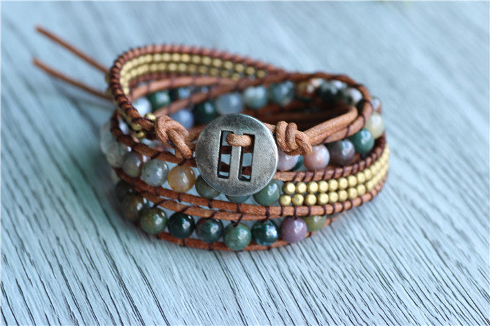 Indian Agate Light Energy Wrap Bracelet - Spiritual Bliss Shop