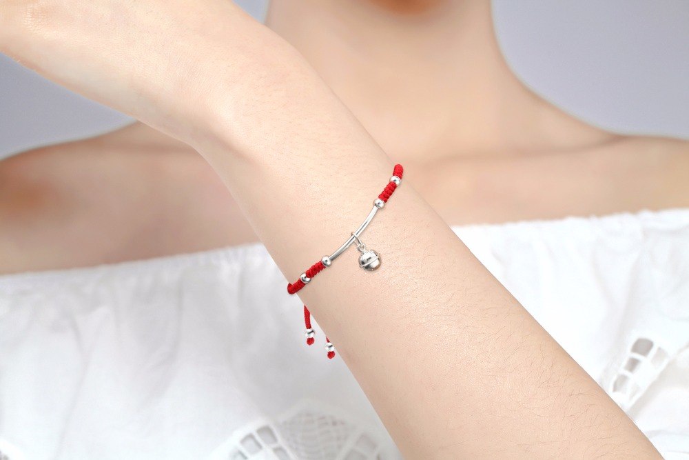Sterling Silver Bell Lucky Red Rope Bracelet - Spiritual Bliss Shop