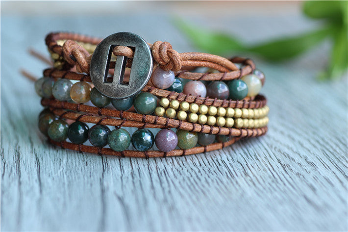 Indian Agate Light Energy Wrap Bracelet - Spiritual Bliss Shop