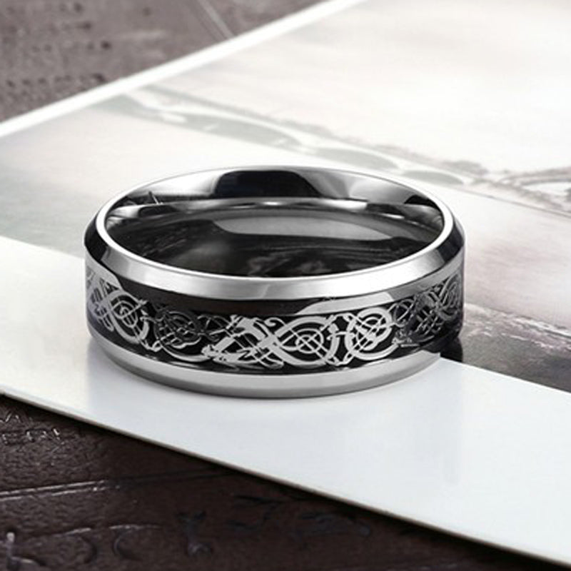 Stainless Steel Viking Dragon Ring - Spiritual Bliss Shop