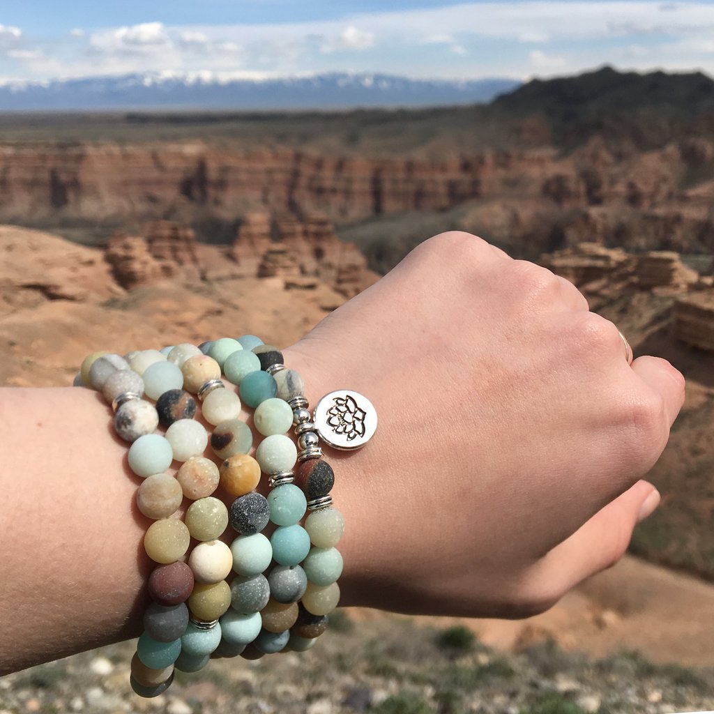 Natural Amazonite Mala Bracelet - Spiritual Bliss Shop