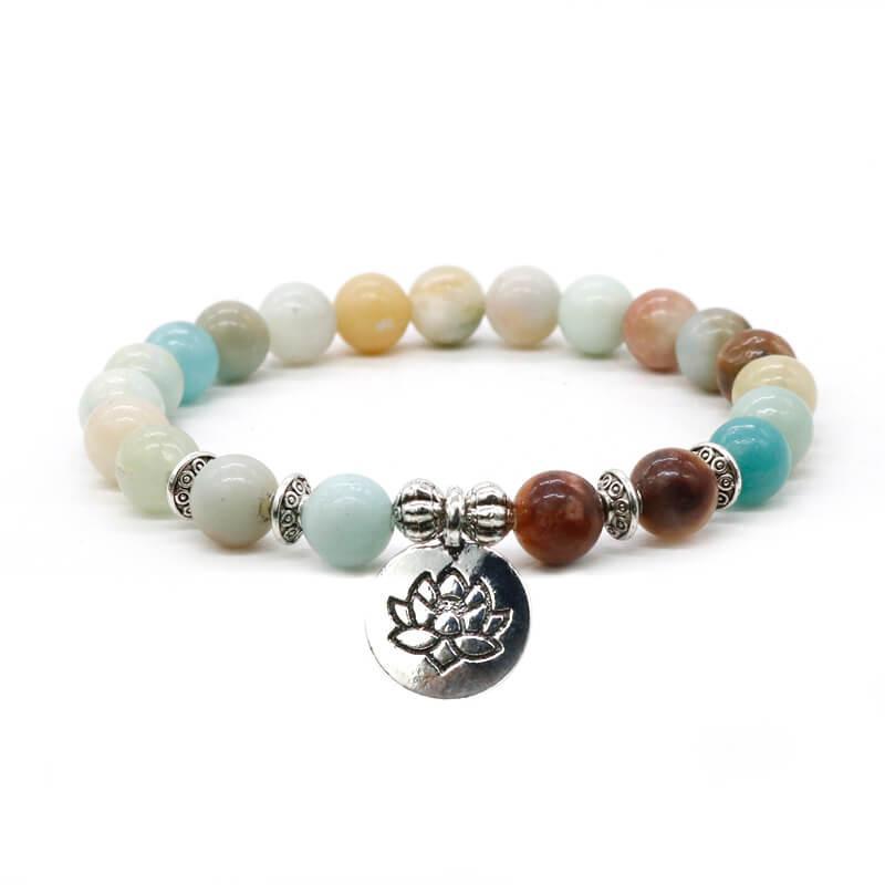 Gemstones with Lotus Charm (8 Options Available) - Spiritual Bliss Shop