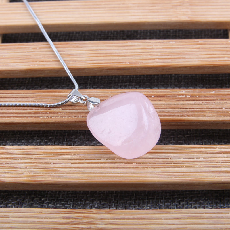 Irregular Shape Rose Quartz Necklace - Spiritual Bliss Shop