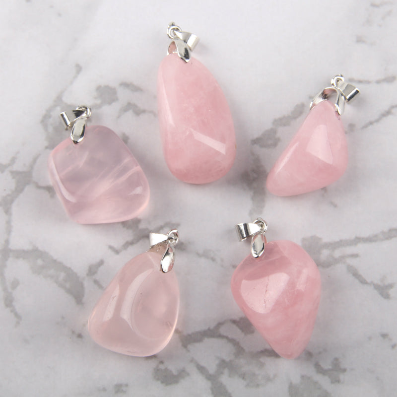 Irregular Shape Rose Quartz Necklace - Spiritual Bliss Shop