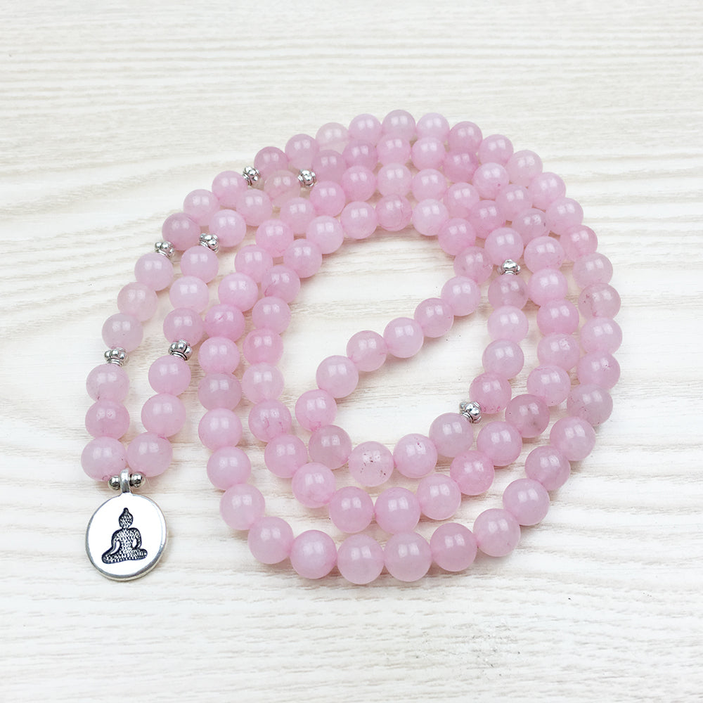 Natural Rose Quartz Mala Bracelet - Spiritual Bliss Shop