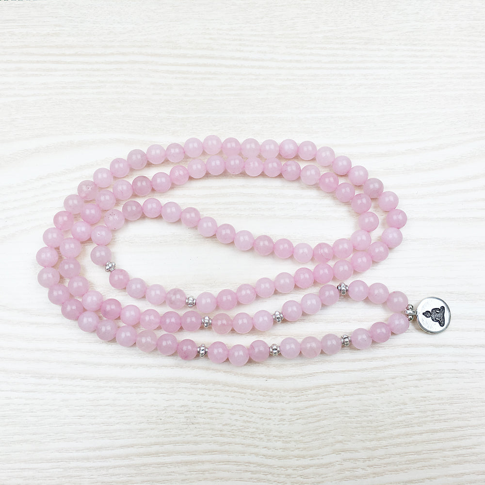 Natural Rose Quartz Mala Bracelet - Spiritual Bliss Shop