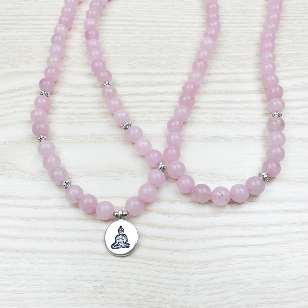 Natural Rose Quartz Mala Bracelet - Spiritual Bliss Shop