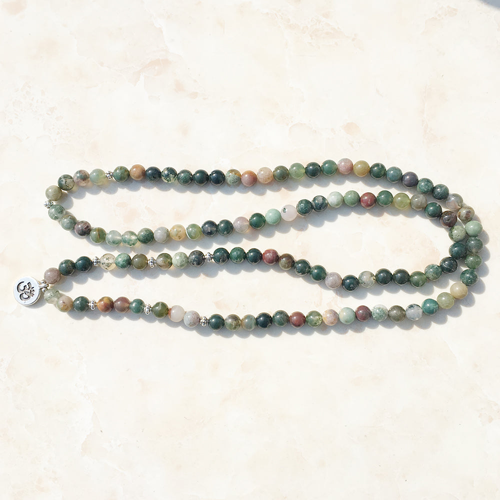Natural Indian Agate Mala Bracelet - Spiritual Bliss Shop