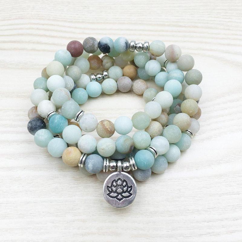 Natural Amazonite Mala Bracelet - Spiritual Bliss Shop