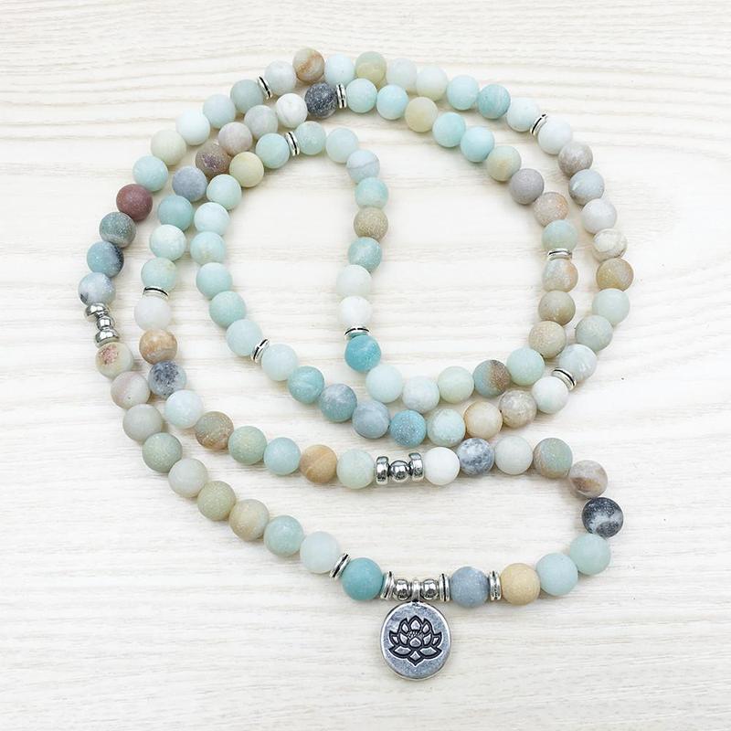 Natural Amazonite Mala Bracelet - Spiritual Bliss Shop