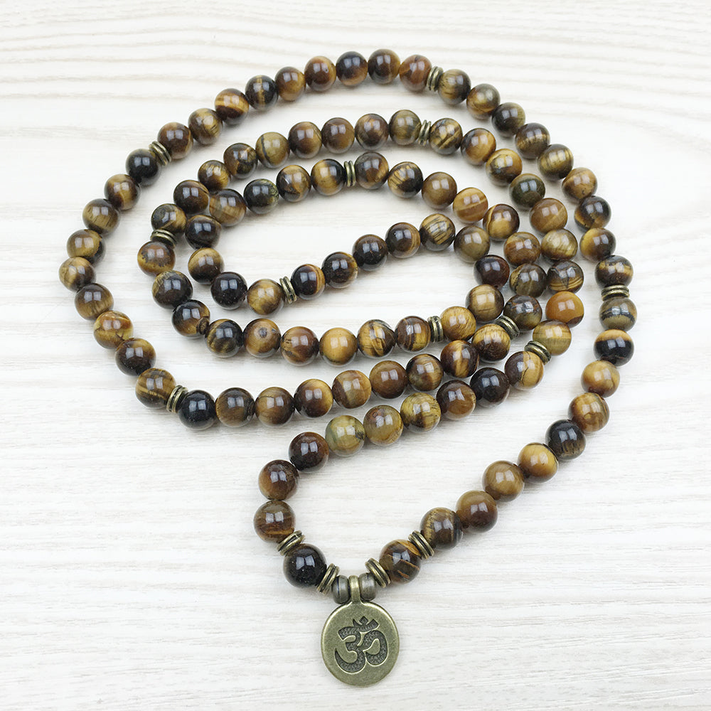 Natural Tiger's Eye Mala Bracelet - Spiritual Bliss Shop
