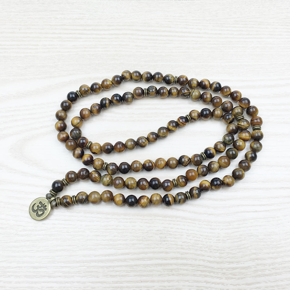 Natural Tiger's Eye Mala Bracelet - Spiritual Bliss Shop