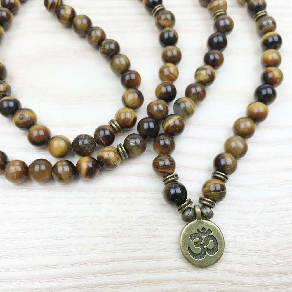 Natural Tiger's Eye Mala Bracelet - Spiritual Bliss Shop