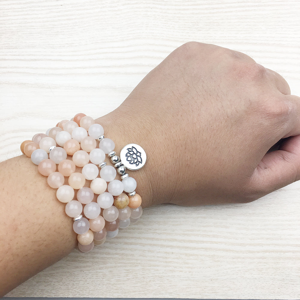 Natural Rose Aventurine Bracelet (Mala) - Spiritual Bliss Shop