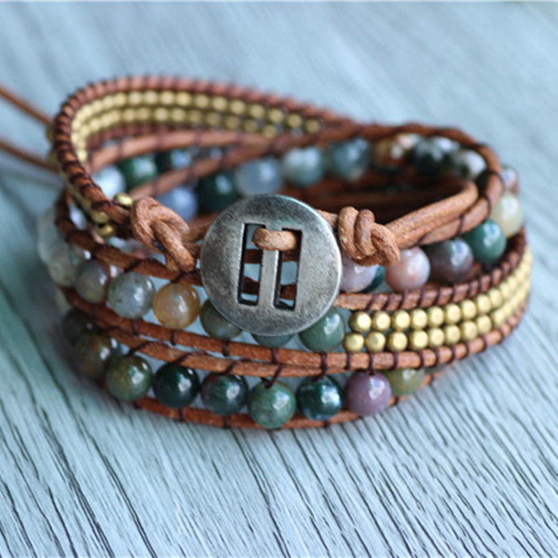 Indian Agate Light Energy Wrap Bracelet - Spiritual Bliss Shop
