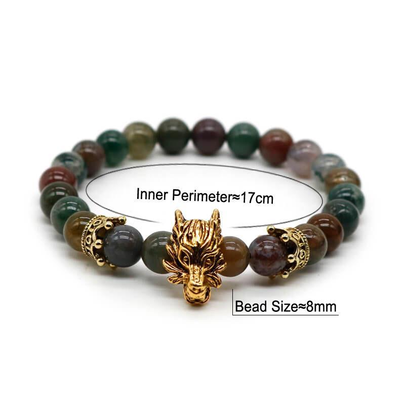 Premium Dragon's Head Gemstones Bracelet - Spiritual Bliss Shop