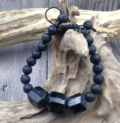 Black Tourmaline Stones Spiritual Bead Bracelet (12mm Beads) - Lazaro Brand  Spiritual Store