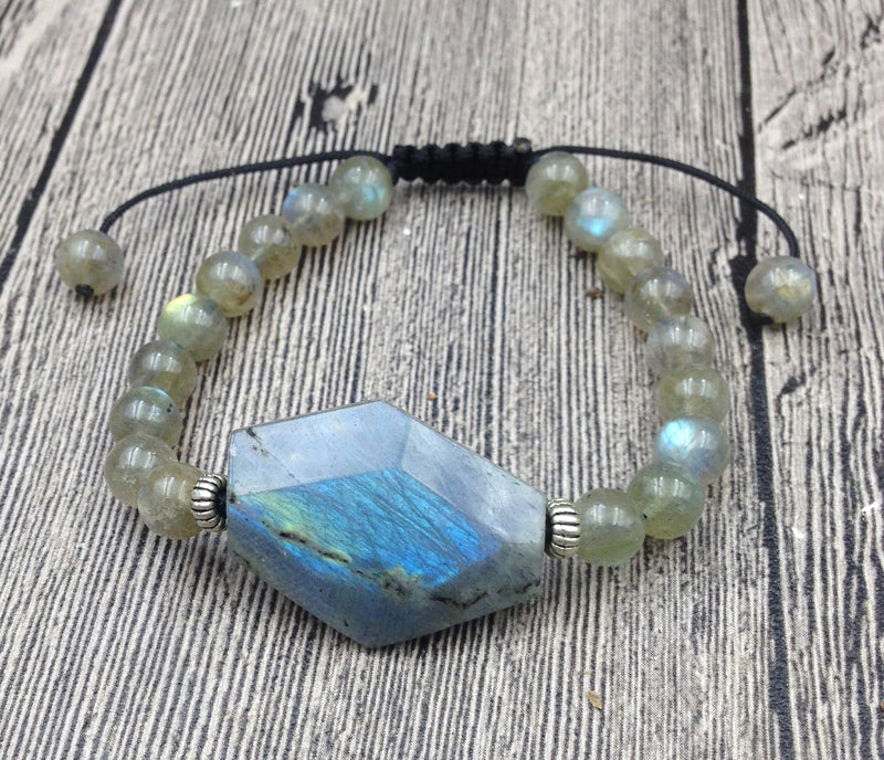 Labradorite Light Protection Adjustable Bracelet - Spiritual Bliss Shop