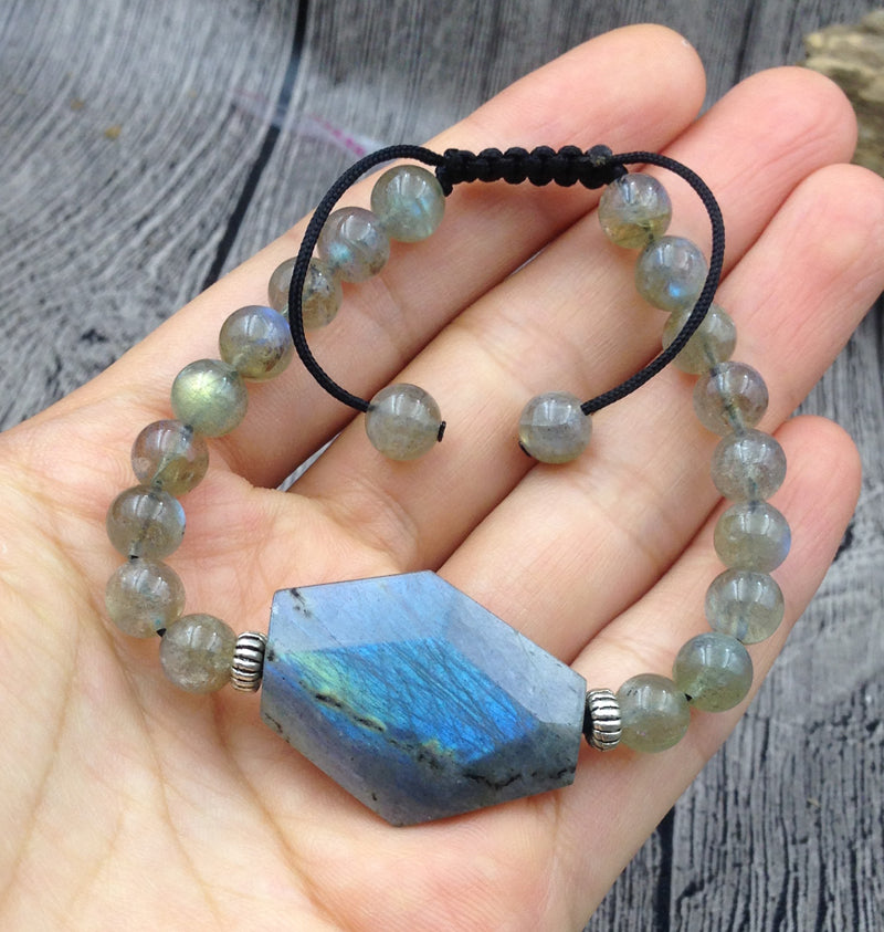 Labradorite Light Protection Adjustable Bracelet - Spiritual Bliss Shop