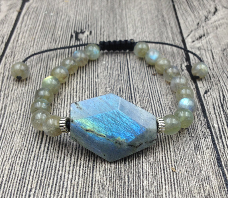 Labradorite Light Protection Adjustable Bracelet - Spiritual Bliss Shop