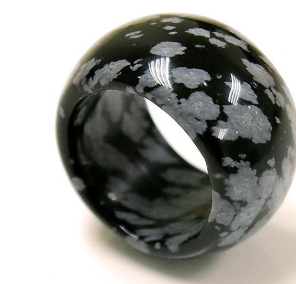 Natural Snowflake Obsidian Ring - Spiritual Bliss Shop