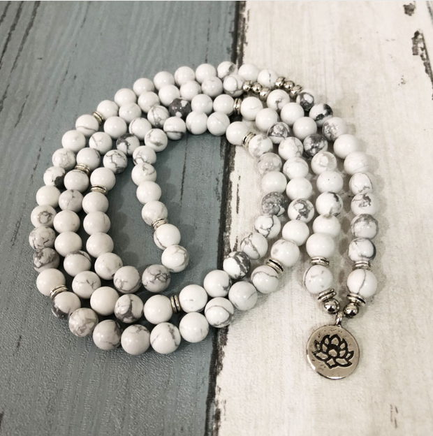 Natural Howlite Mala Bracelet - Spiritual Bliss Shop