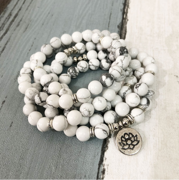 Natural Howlite Mala Bracelet - Spiritual Bliss Shop
