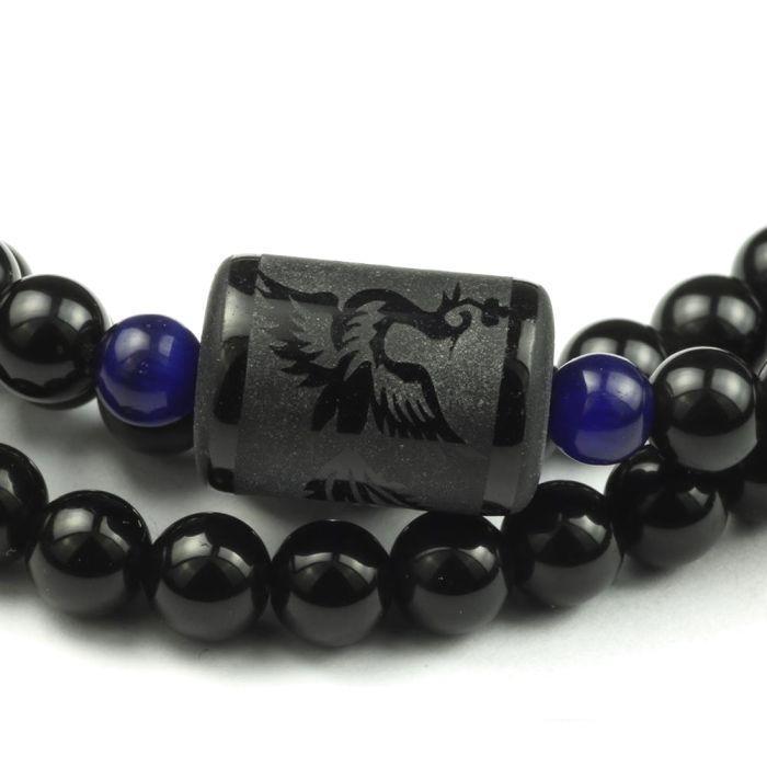 Phoenix & Dragon Rainbow Obsidian Bracelets (Multiwrap) - Spiritual Bliss Shop