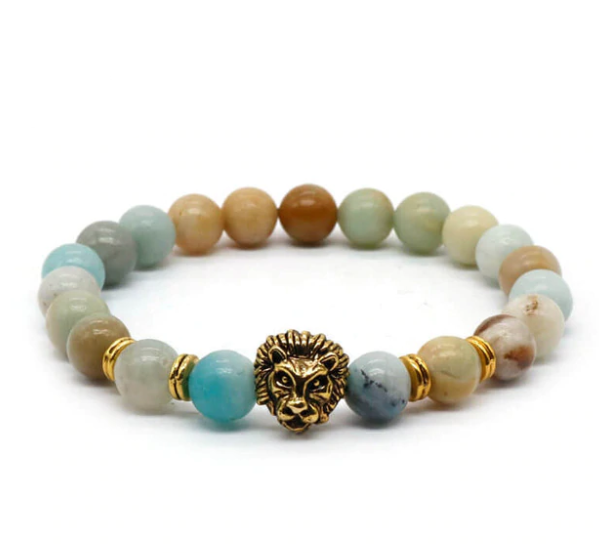 Gemstones Lion Bracelet (10 Options Available) - Spiritual Bliss Shop