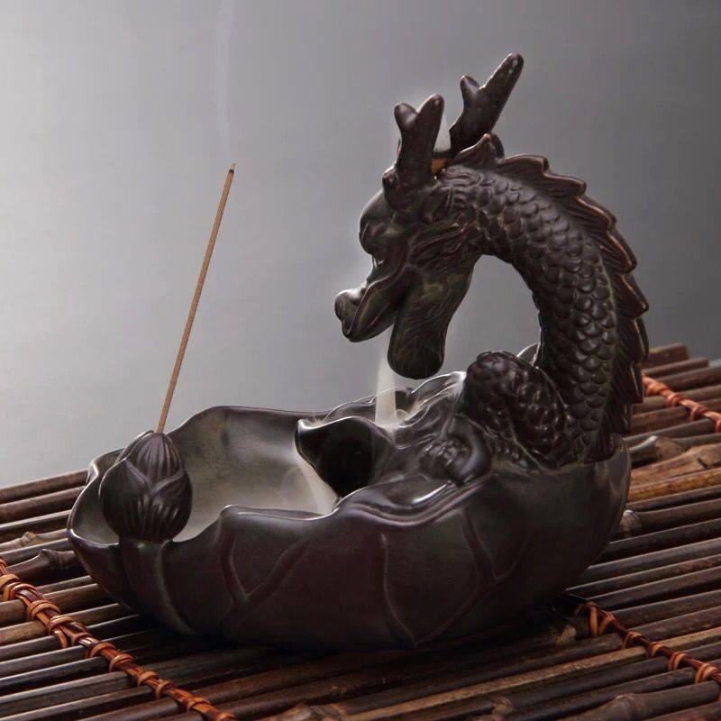 Lotus Dragon Incense Burner - Spiritual Bliss Shop