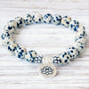 Dalmatian Jasper Bracelet with Lotus Charm - Spiritual Bliss Shop