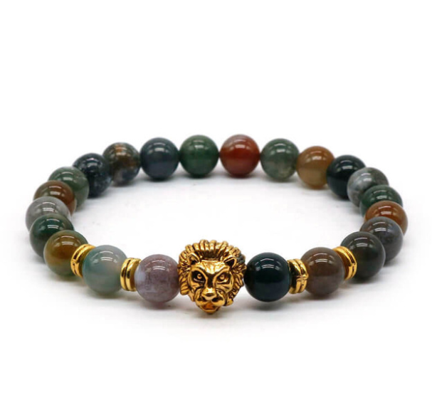 Gemstones Lion Bracelet (10 Options Available) - Spiritual Bliss Shop
